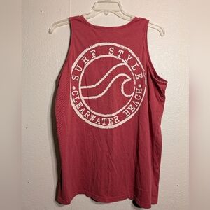 Surf Style Red Rash Guard with Wave Design Pre-owned Size Xl